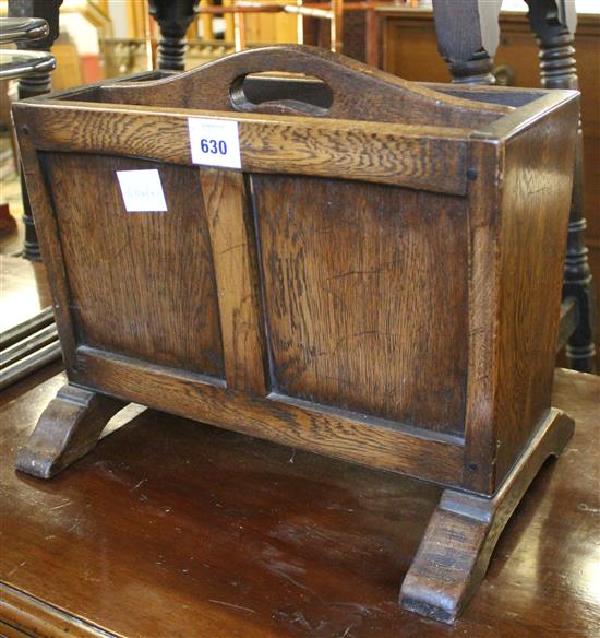 Panelled oak paper stand
